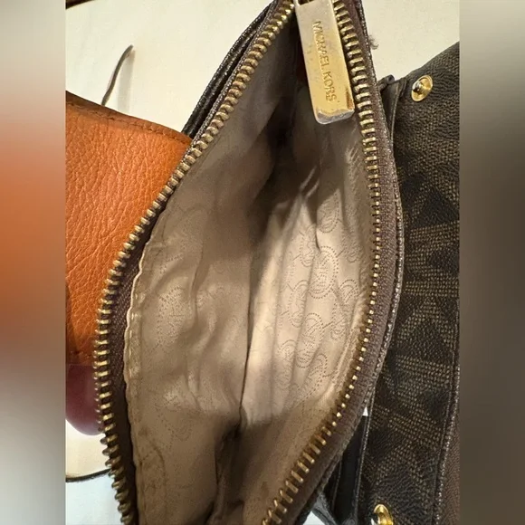 Michael Kors Brown and Tan Logo Crossbody Bag - Picture 5 of 7